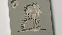 AMC Rubber Textures - Palm Tree With Sun - 2cm x 2cm
