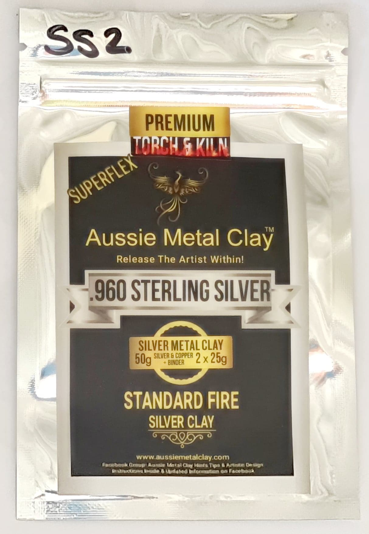 Torch/Kiln Fire SS2 Sterling Silver Aussie .960 Silver Ultimate Premium LUMP clay Aussie Metal