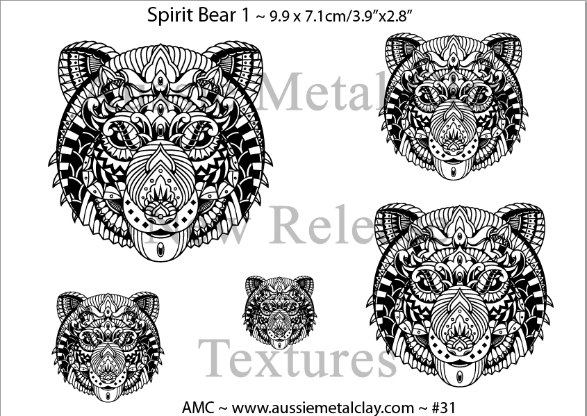 AMC Low Profile Textures - Spirit Animals Bear 1 #31 - Pre-Order - Aussie  Metal Clay