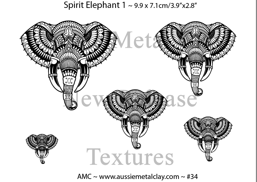 AMC Low Profile Textures - Spirit Animals Elephant 1 #34 - Pre-Order -  Aussie Metal Clay