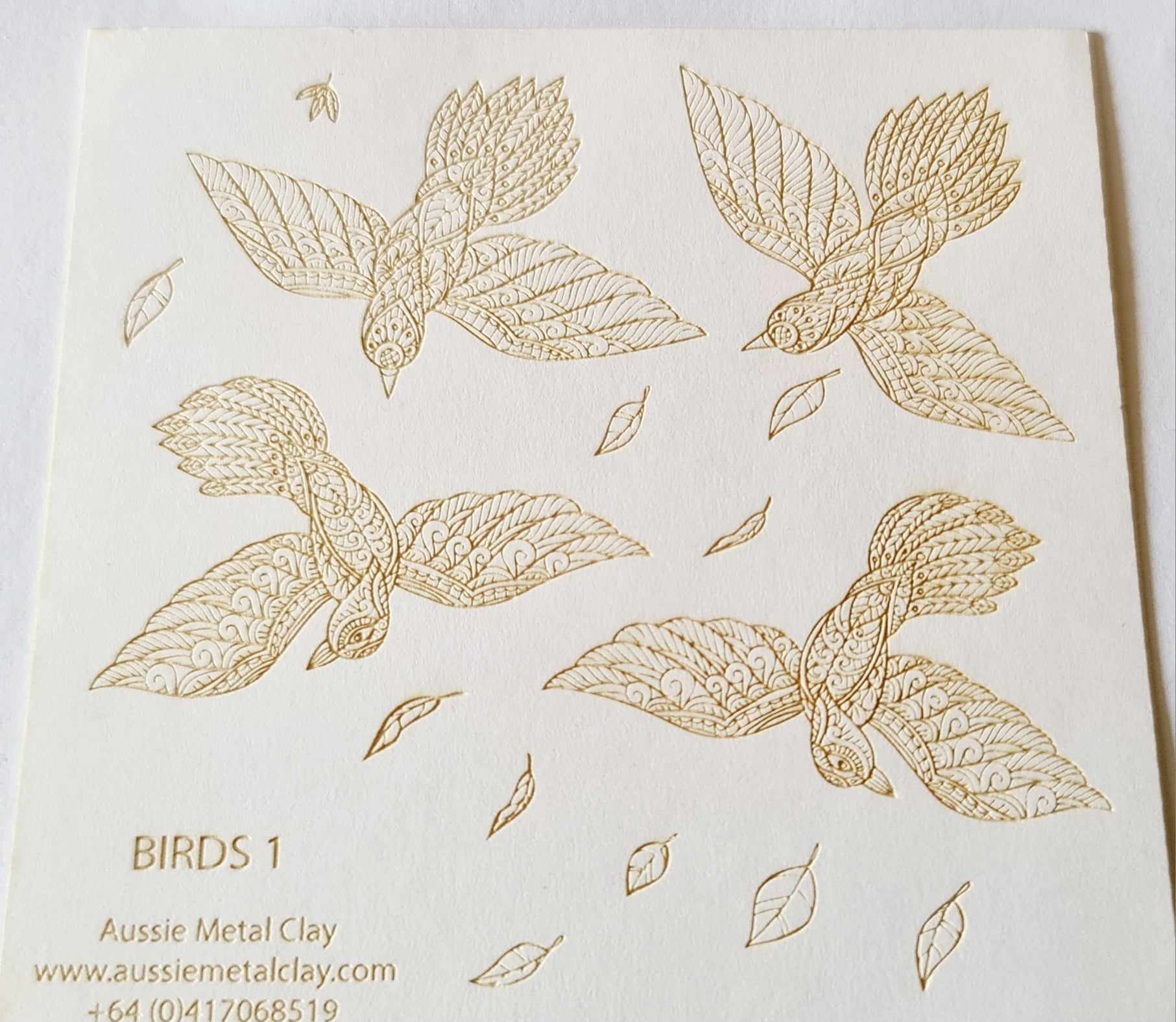 AMC Low Profile Textures Birds 1 Cardstock Aussie Metal Clay